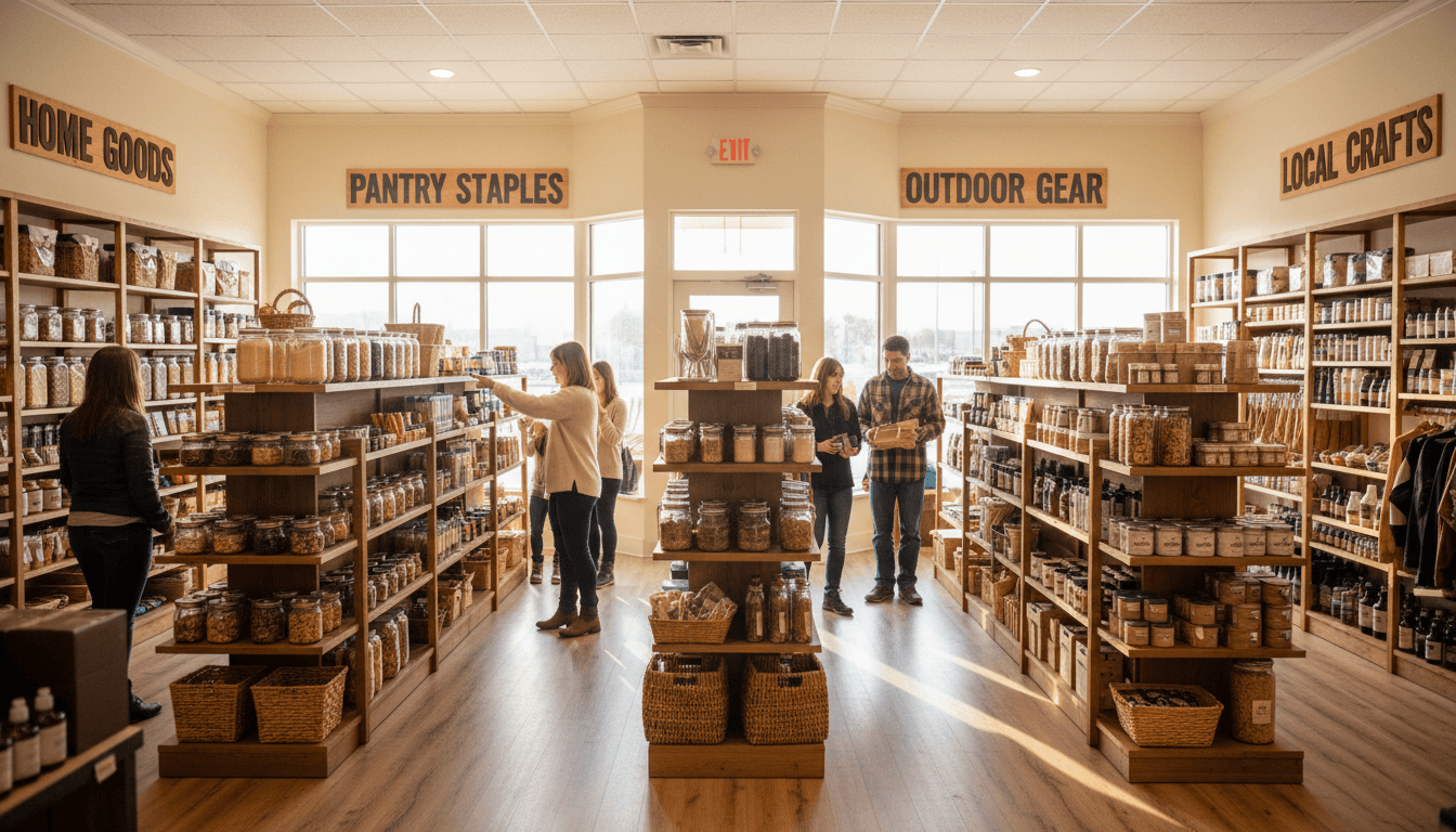Keith's Store interior in Beaver showing organized shelves of everyday essentials and practical products